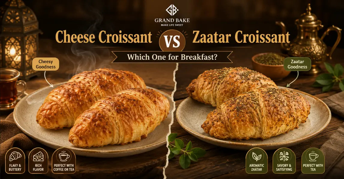 Cheese Croissant vs Zaatar Croissant