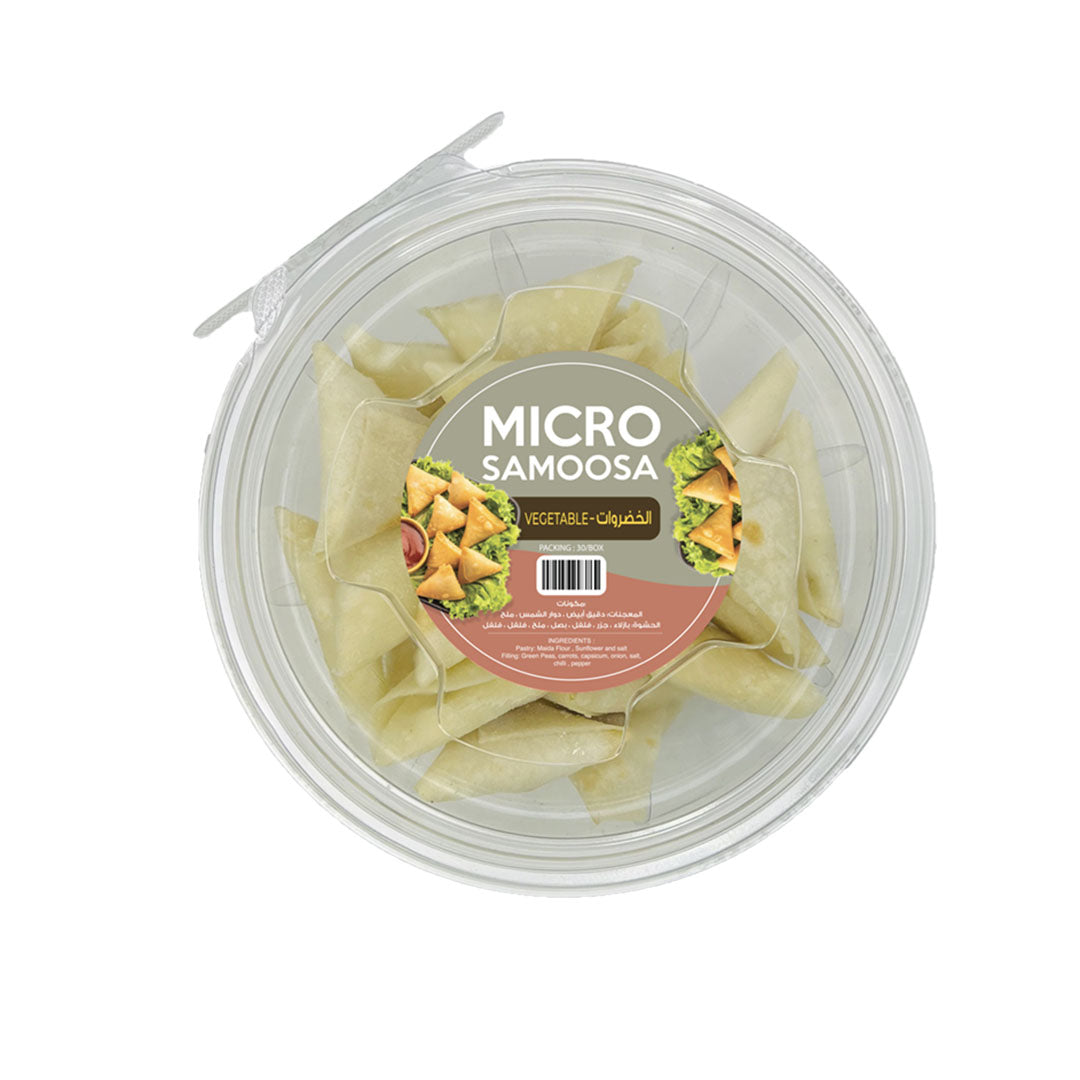 A box of 30 pcs of  frozen vegetable micro samoosa  