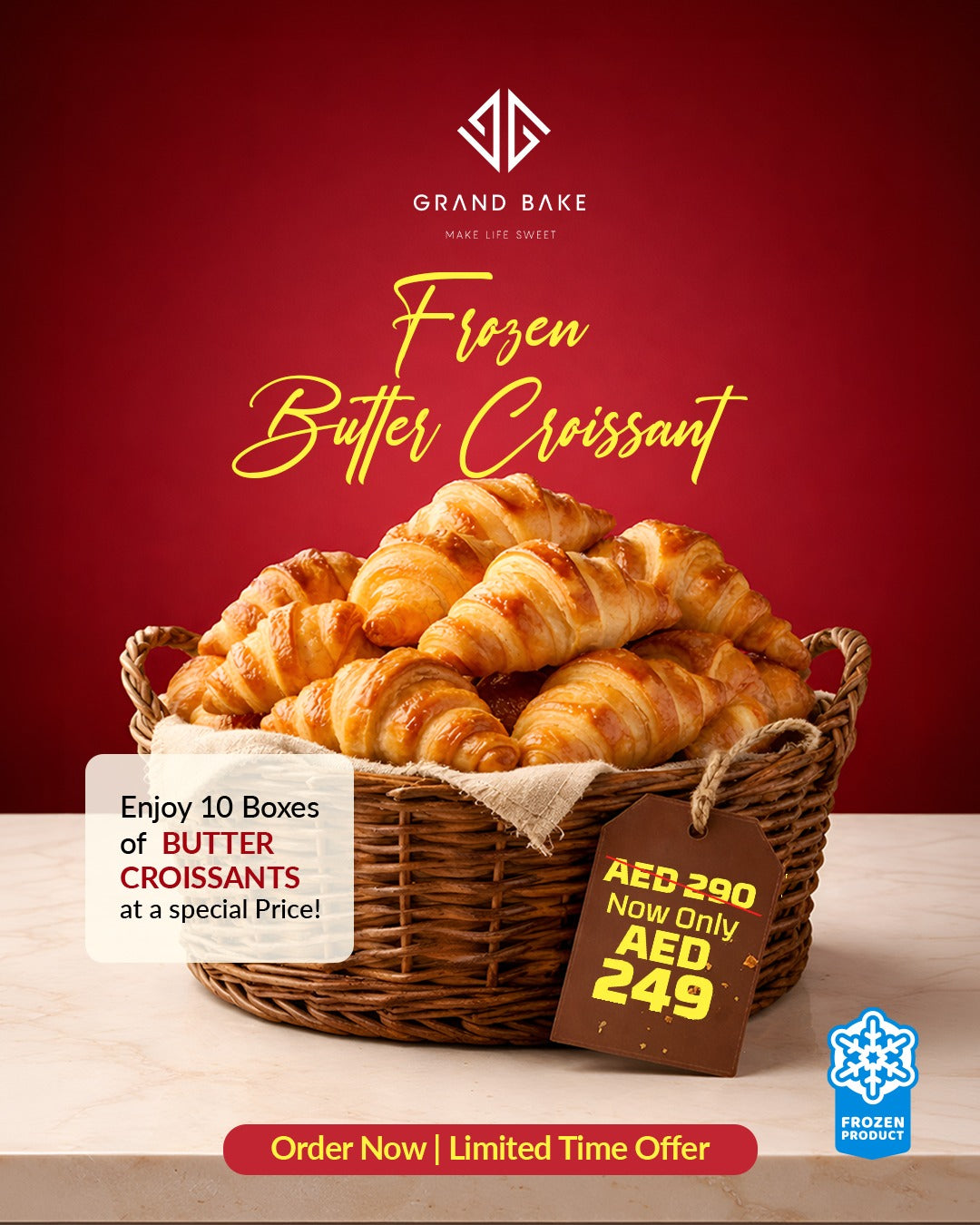 10 boxes of butter croissant at special offer only AED 249