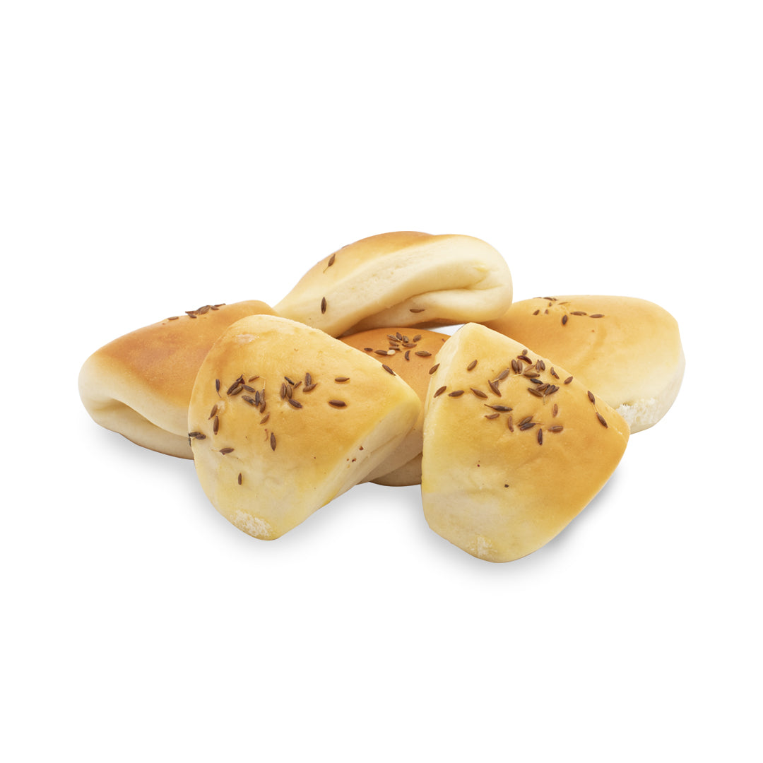 A group of baked cheese-fatayer pastries with a golden-brown crust and sesame seeds sprinkled on top.